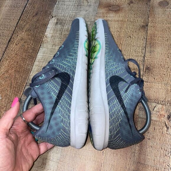 Nike Womens Flex Fury Running Shoes Gray 705299-010 Low Top 2015 Lace Up Mesh - Picture 3 of 12